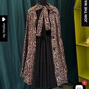 The Oblong Box FLORANCE HOODED CAPE IN LEOPARD VELVET